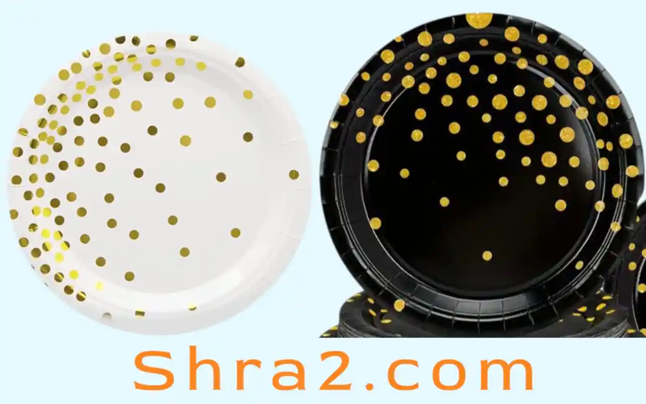 اطباق عالية الجودة للحفلات منقط ذهبي  10 قطع